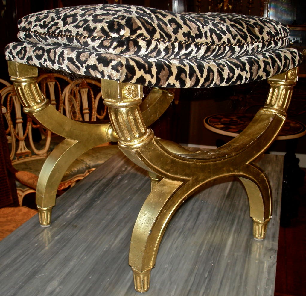 Italian Neoclassical Giltwood Tabouret or Footstool 1