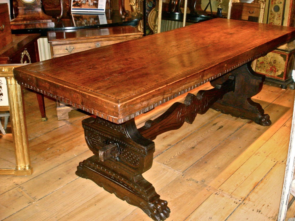 18th Century and Earlier Early Renaissance Walnut Refectory Table