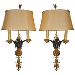PAIR of Endearing Empire Ormolu Wall Sconces