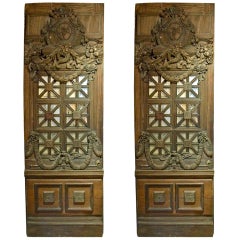 Pair of Massive Baronial Walnut Doors