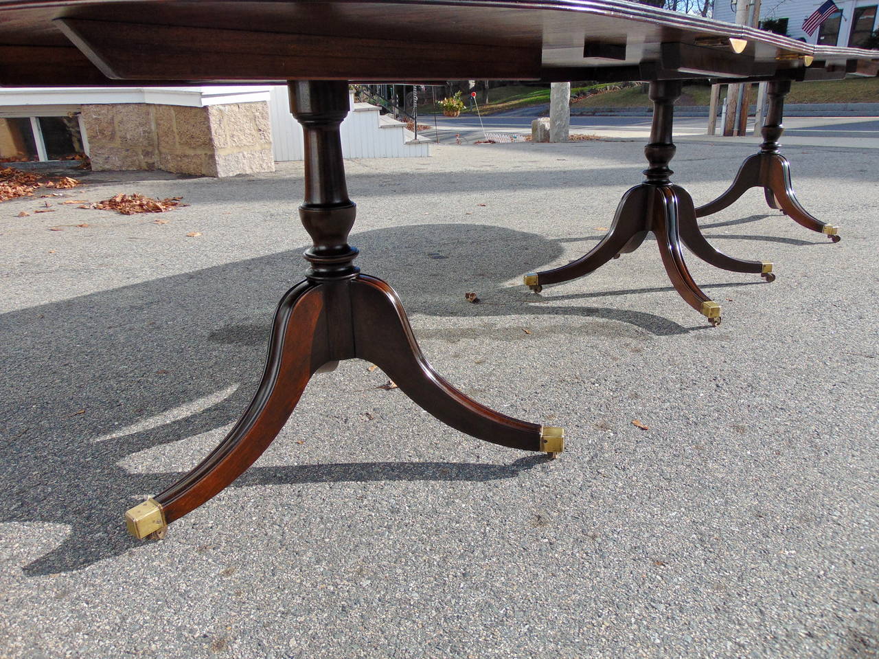 19th Century Solid Mahogany Regency Dining Table of Narrow Width