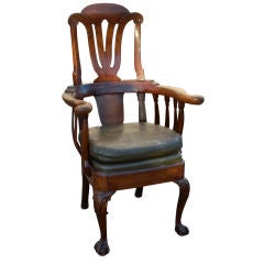 Rare Period George II Walnut Arm or Desk Chair