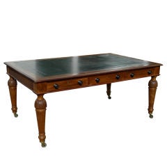 Antique English Regency Mahogany Partner's Desk Writing Table