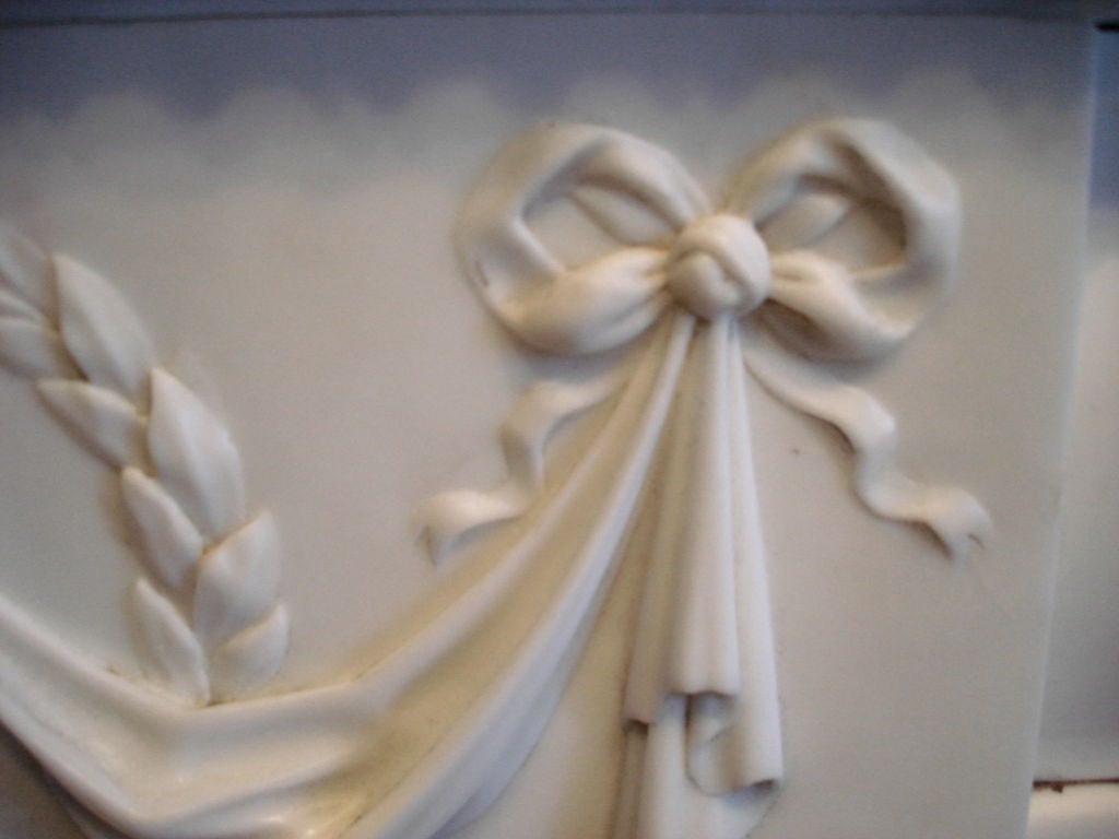 English Georgian NeoClassical Statuario Marble Mantle