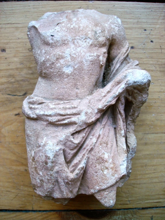Period Roman Marble Torso of a Male. In Tunic or toga
