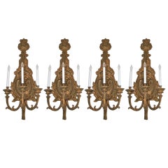 Set of Four Large Neoclassical lPapier Mache Sconces 11