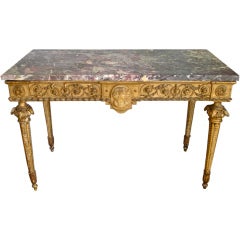 Massive 18th Century Italian Giltwood Console Table 1