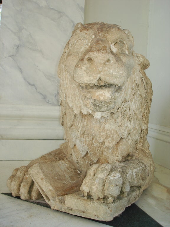 19th Century Sandstone Lion of Saint Mark