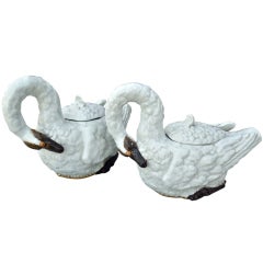 PAIR Late 18th Century/Early 19th Century Meissen Swan Tureens 3