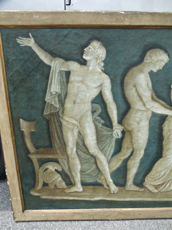 Rare Pair Of Italian 18th Century Neoclassical Grisaille Panels 1