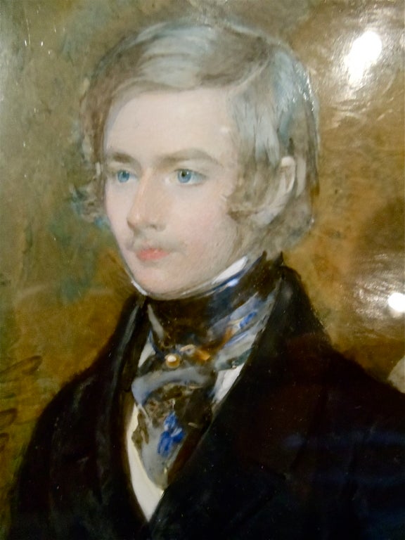 PAIR of Miniature Portraits on Ivory of Houstown Brothers 5