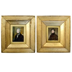 PAIR of Miniature Portraits on Ivory of Houstown Brothers