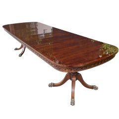 Mahogany Two Pedestal Dining Table With Neoclassical Apron