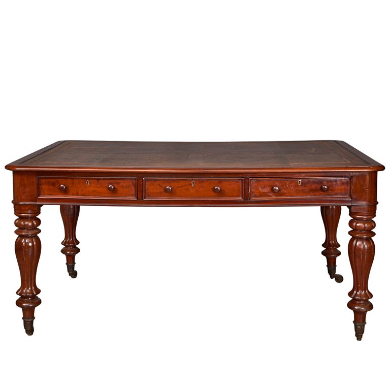 English William IV Partner's Writing Desk or Library Table
