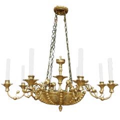 Period Austrian Neoclassical Giltwood Chandelier
