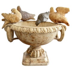 Antique Grand Tour Alabaster Doves of Pliny