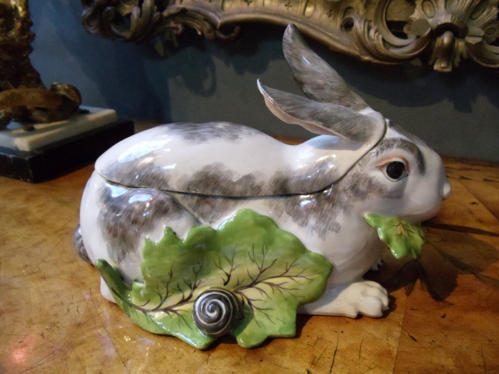 Late 18th Century Chelsea Porcelain Rabbit Tureen 1