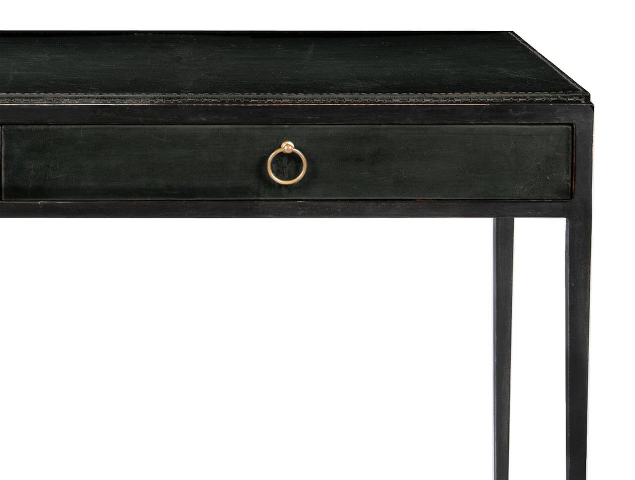 Iron and Leather Desk Designed by Jean-Michel Frank In Excellent Condition For Sale In New York, NY