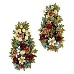 A Pair Of Floral Tole Appliques