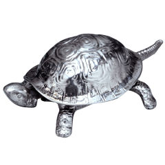 A Edwardian Silver Tortoise Bell