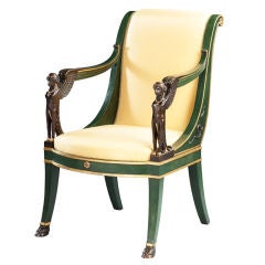 An Empire Parcel Gilt Fauteuil An Empire Parcel Gilt Fauteuil