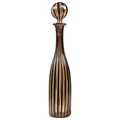 Glass Bottle by Venini after Designs by Gio Ponti