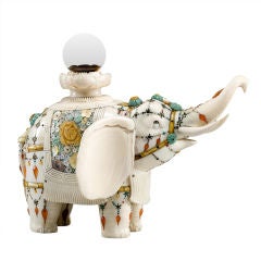 Antique An Ivory Shibyama Elephant