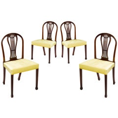 A Set Of Four Mahogany Lyre Back Chairs