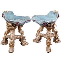 A Pair of Rococo Grotto Stools