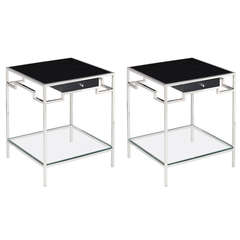 Pair of Stainless Steel Side Tables by Willy Rizzo