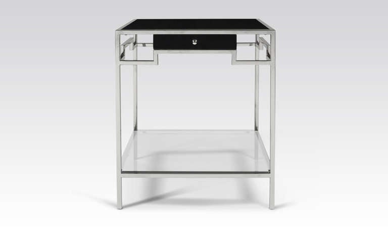 French Pair of Stainless Steel Side Tables by Willy Rizzo