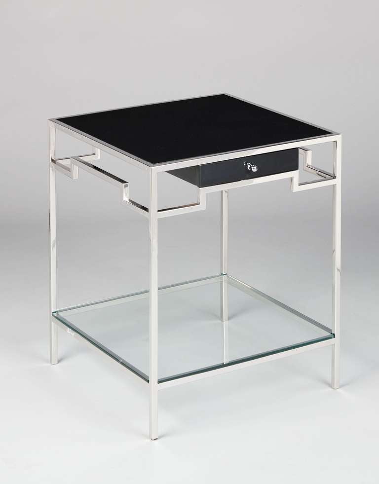 A pair of black lacquer and stainless steel side tables, by Willy Rizzo

Edition of 12, each piece is signed.

Italy, 2009

Height: 23.6 in (60 cm)

Width: 19.7 in (50 cm)

Depth: 19.7 in (50 cm)

(F2J0116)