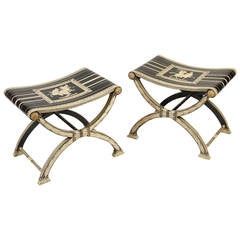 Pair of Regency Lacquer Stools