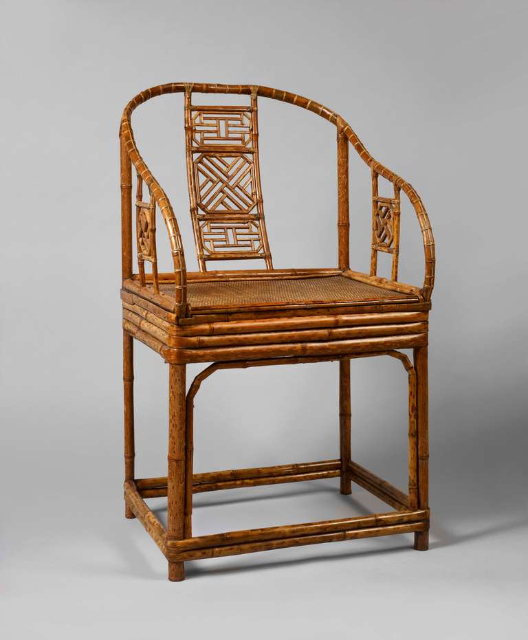 19th Century Pair of Rare Chinese Export Brighton Pavilion Bamboo Chairs