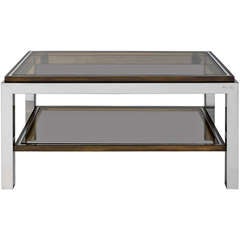Flaminia Low Table with Glass Top by Willy Rizzo