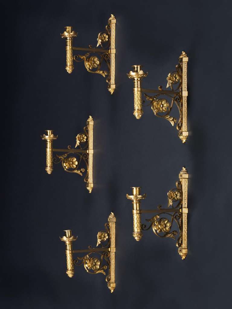 English Set of Ten Single Arm Wall Lights