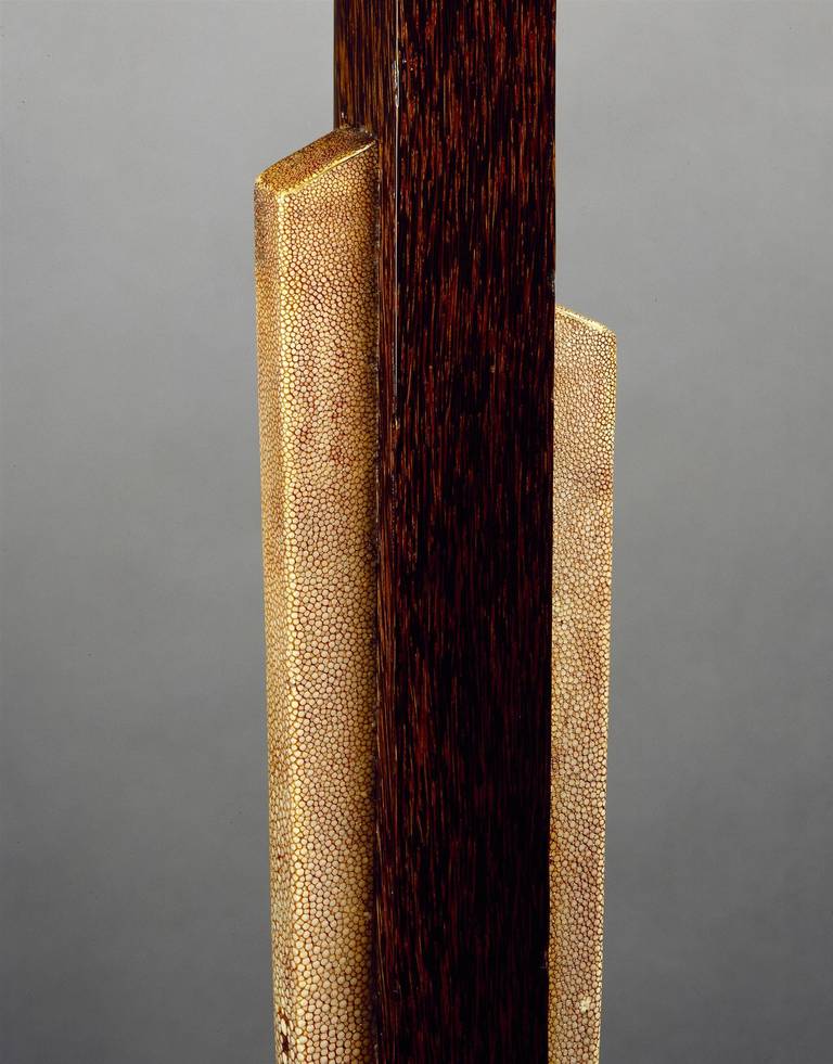 French Shagreen and Palmwood Standard Lamp