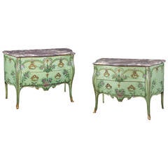 Pair of Neapolitan Painted Commodes