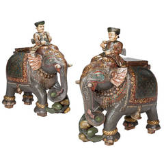 Antique Pair of Mid-19th Century Elephant 