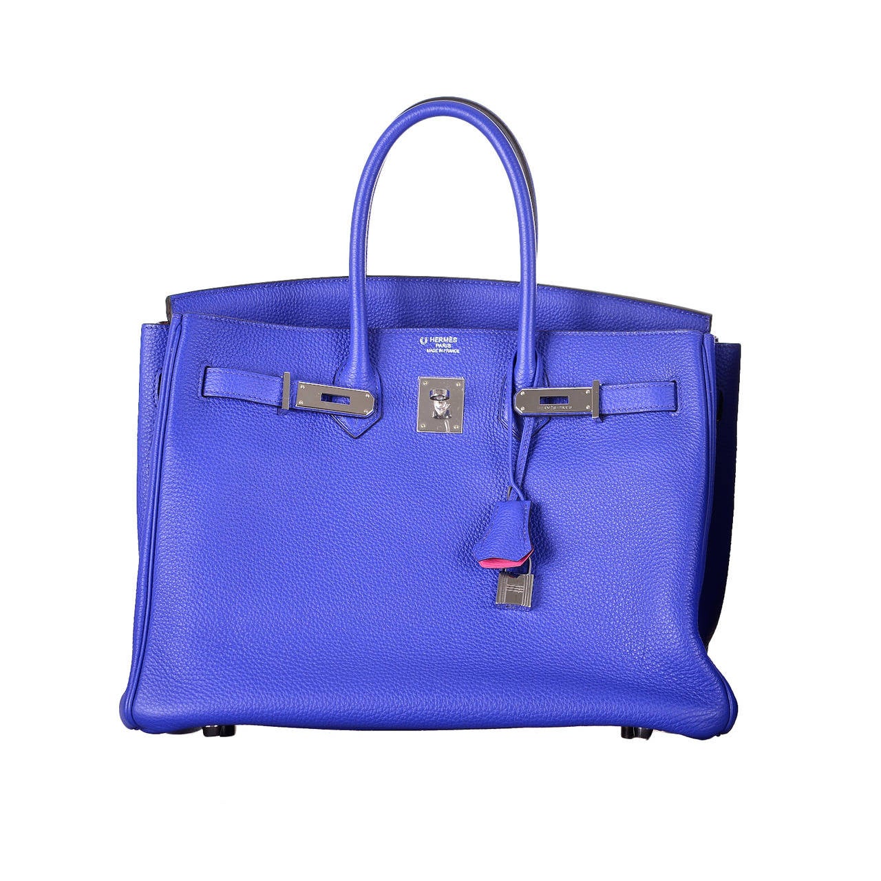 SPECIAL ORDER HSS HERMES BIRKIN BAG 35cm BLUE ELECTRIC FUCHSIA INTERIOR at 1stdibs