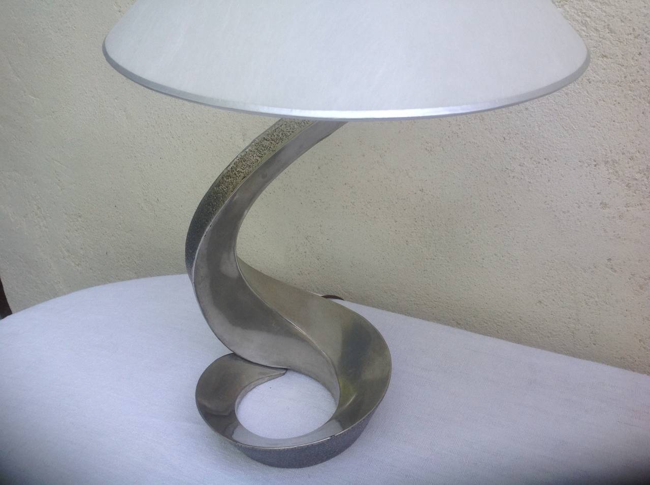 Pair of Vintage Pewter Lamps, Italy, 1970