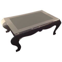 Plexiglass and Black Glass Coffee Table