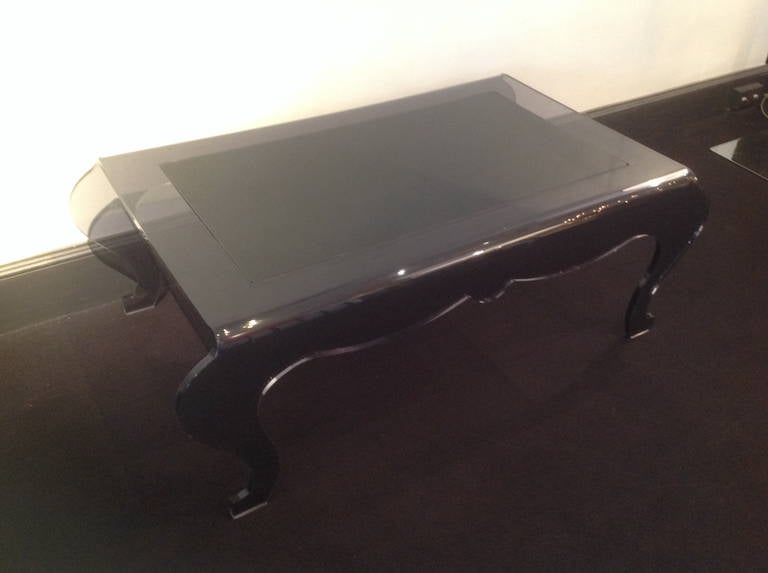 Plexiglass and Black Glass Coffee Table