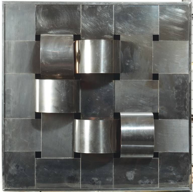 Reggiani Lighted Chrome Wall Sculpture