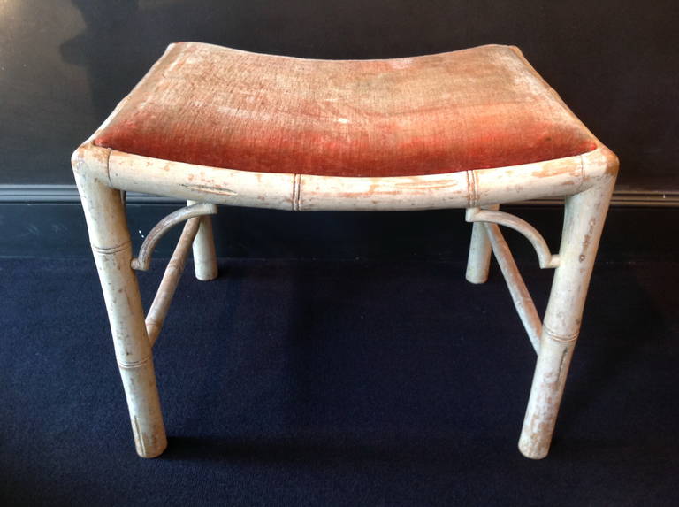 Thomas Chippendale Painted Faux Bamboo Stool