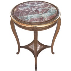 French Louis XV Style Marble & Gilt Wood Table