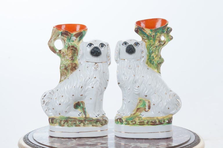 English Pair of 19th Century Staffordshire Dog Vases 2