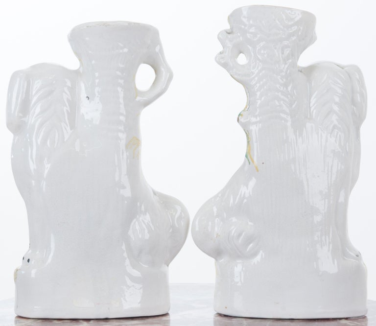 20th Century English Pair of 19th Century Staffordshire Dog Vases