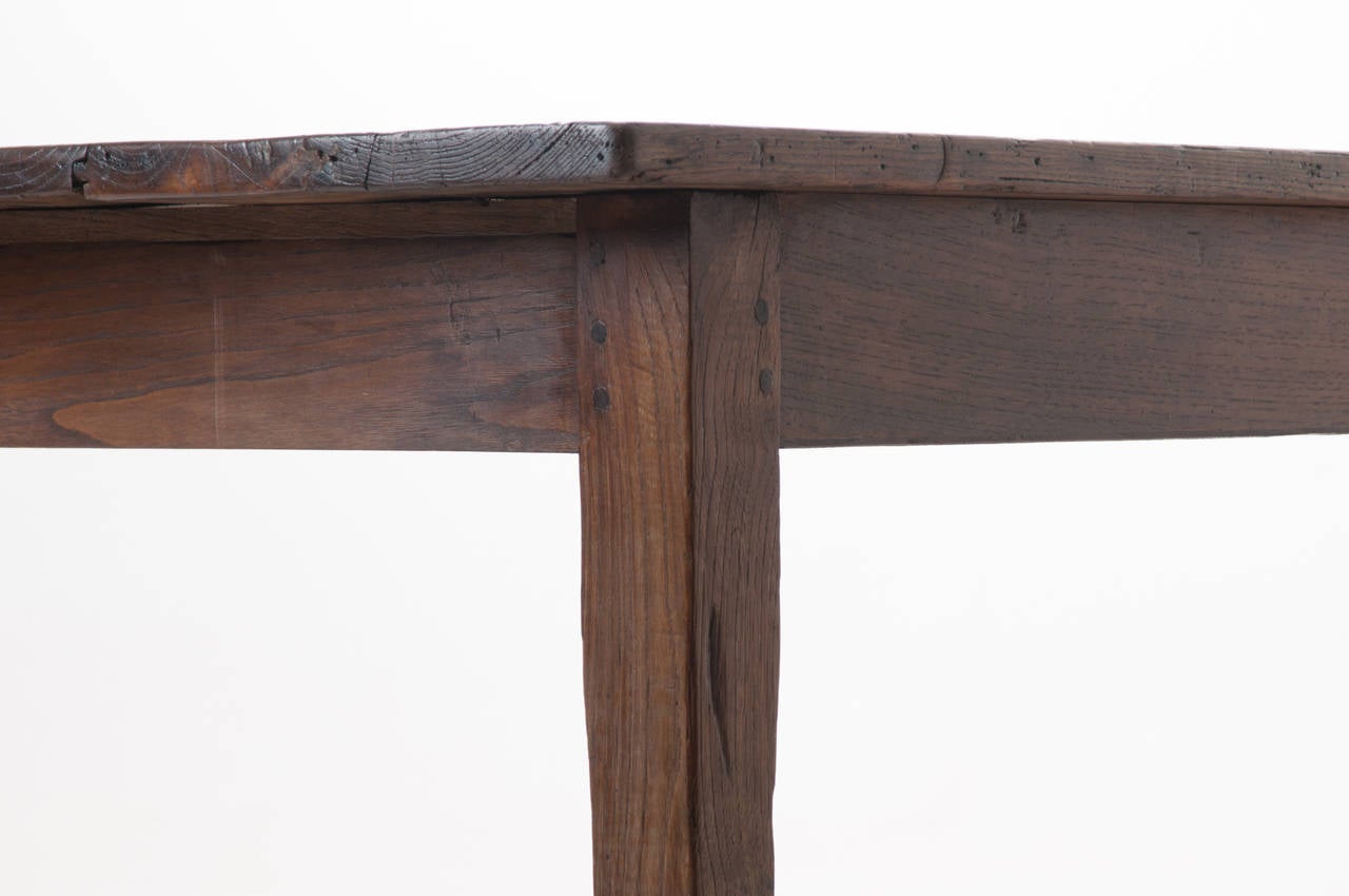 French 19th Century Chestnut Farm House Table 2