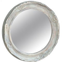 Antique French 20th Century Round Convex Mirror
